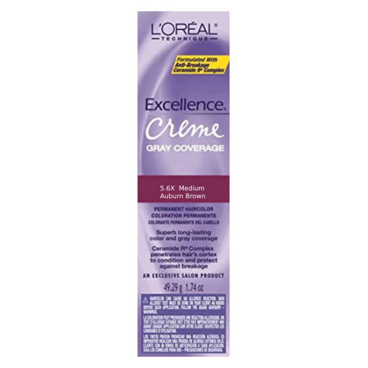 Loreal Professional Excellence Creme Hair ColorHair ColorLOREALColor: 5.6X Medium Auburn Brown