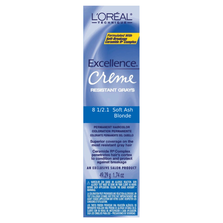 Loreal Professional Excellence Creme Hair ColorHair ColorLOREALColor: 8 1/2.1 Soft Ash Blonde