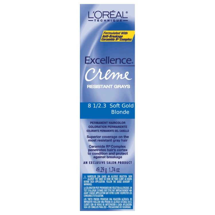 Loreal Professional Excellence Creme Hair ColorHair ColorLOREALColor: 8 1/2.3 Soft Gold Blonde