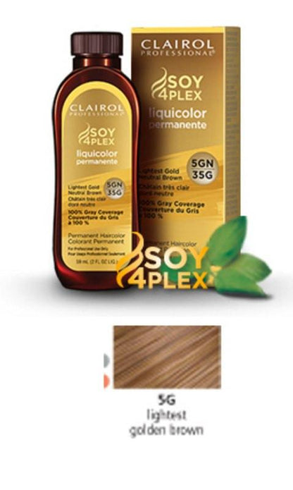Clairol Soy Liquicolor Permanent Hair ColorHair ColorCLAIROLShade: 5G Lightest Golden Brown