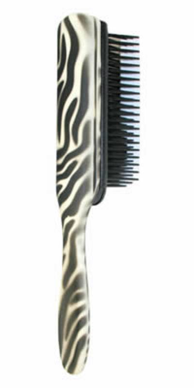 DENMAN CLASSIC 7-ROW WHITE ZEBRA PRINT HANDLEHair BrushesDENMAN