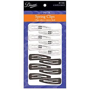 DIANE SPRING CLIPS-SILVER and BLACK 12 PACK-D11DIANE