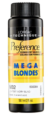 Loreal Professional Preference Mega Blonde Hair ColorHair ColorLOREALShade: MB2 Light Ivory Blonde