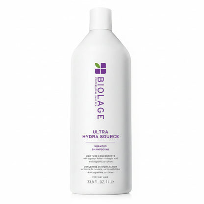 Biolage Ultra Hydra Source shampoo bottle on a white background