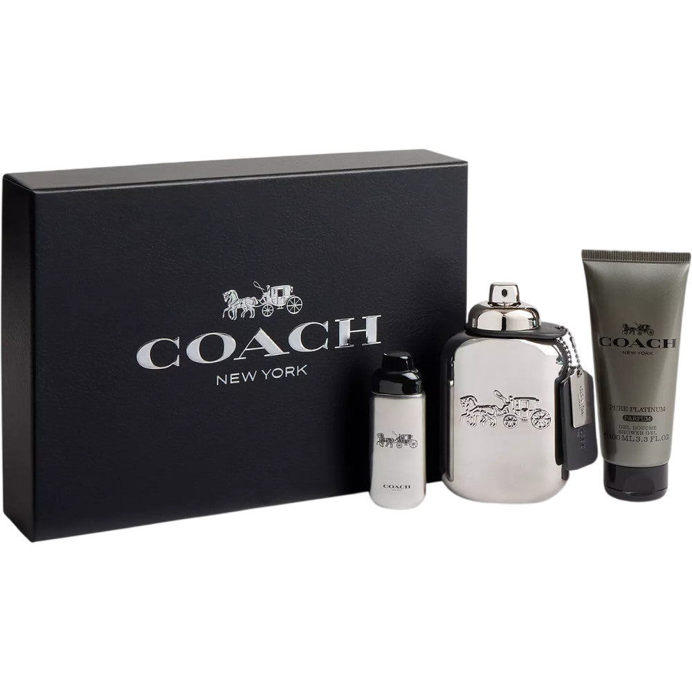 Coach Pure Platinum Mens Set 3 pc