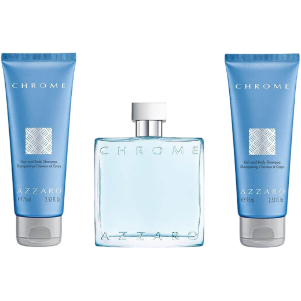 Azzaro Chrome Mens Gift Set 3 pc