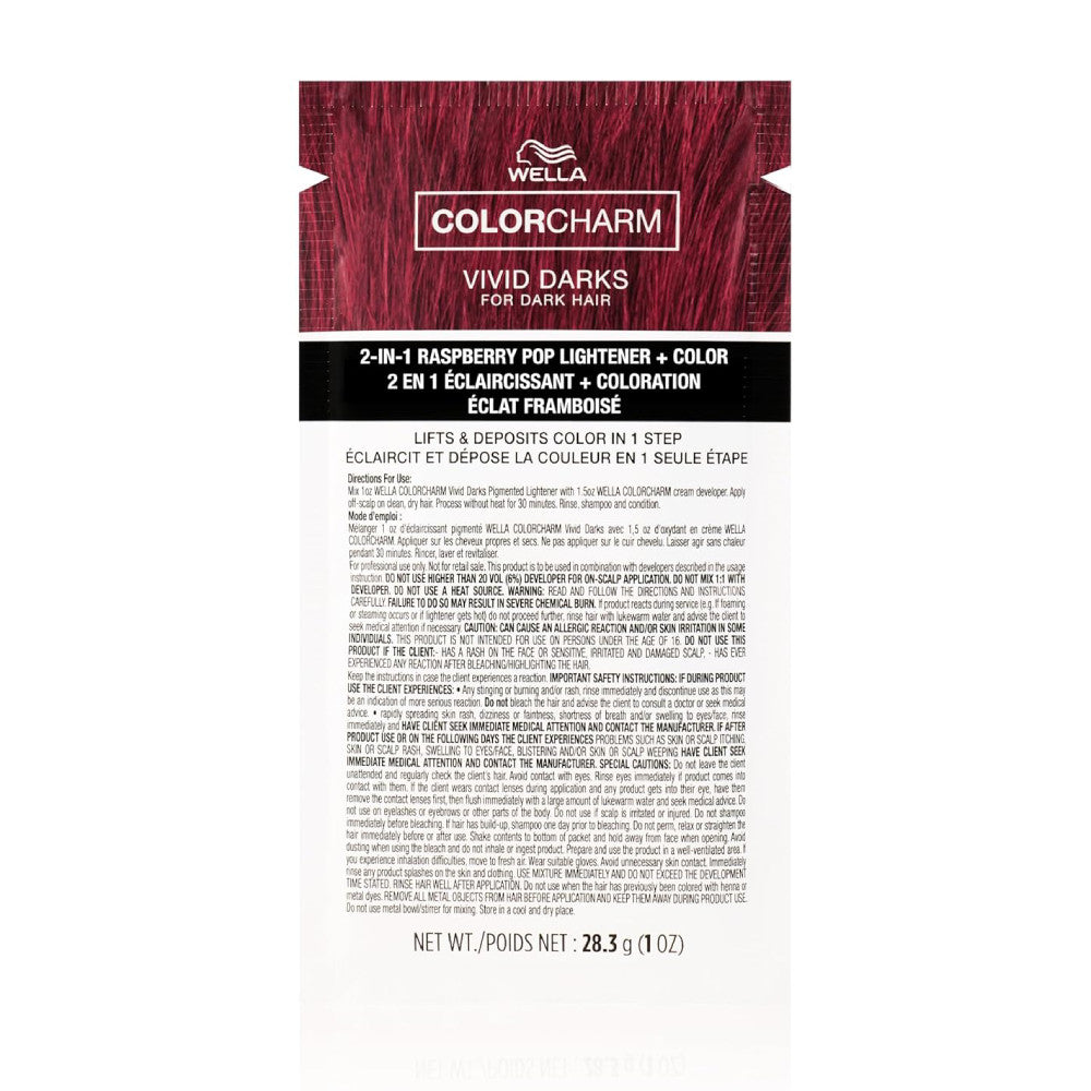 Wella Color Charm Vivid Dark Raspberry Pop Pigmented Lightener 1 oz