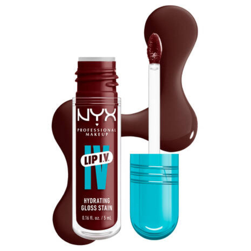 Nyx Professional Lip I.V. Hydrating Lip Gloss Stain-Water Bout Wine