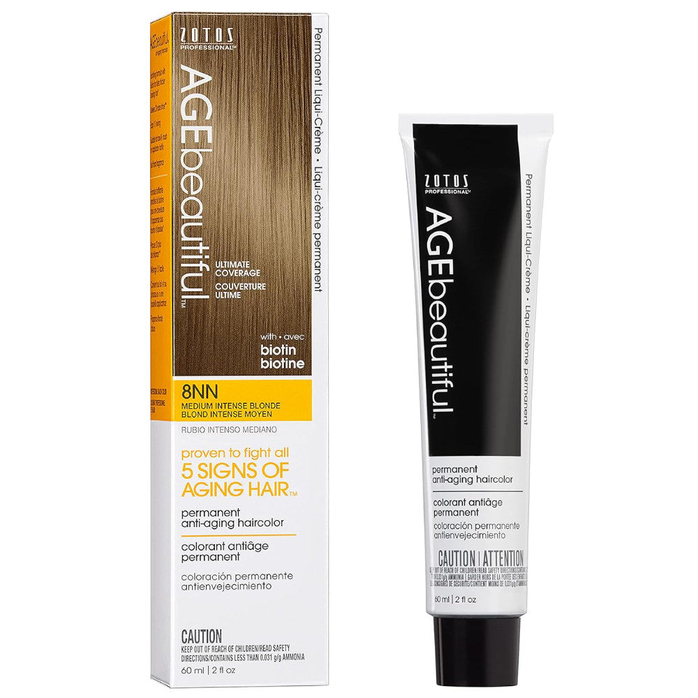 AGE Beautiful Permanent Hair Color 8NN Medium Intense Blonde