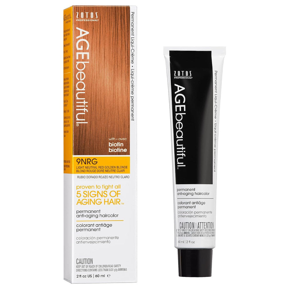 AGE Beautiful Permanent Hair Color 9NRG Light Red Gold Blonde