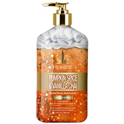 Hempz Pumpkin Spice and Vanilla Chai Body Lotion 17 oz