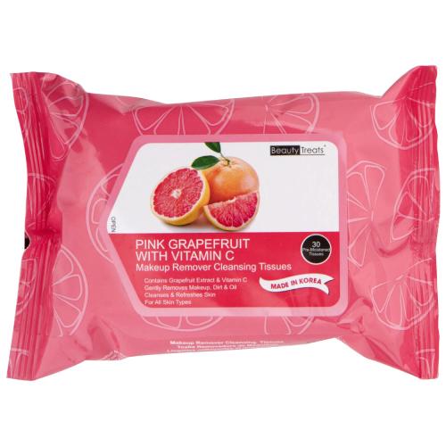 Beauty Treats Make Up Cleansing Tissues 30ct. Pink Grapefruit With Vitamin CMakeup RemoversBEAUTY TREATS
