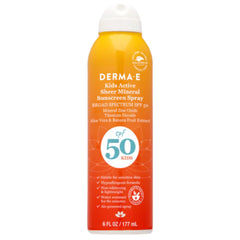 Derma E Kids Active Sheer Mineral Sunscreen Spray SPF50 6 oz