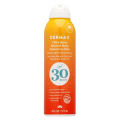 Derma E Ultra Sheer Mineral Body Sunscreen Mist SPF 30 6 oz