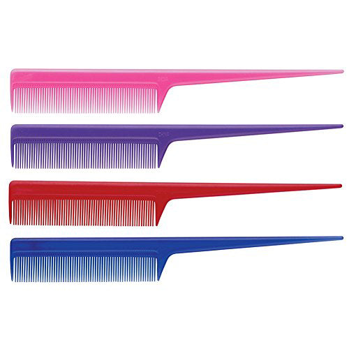 Diane Thin Rat Tail Comb Assorted Colors 8 inDIANE