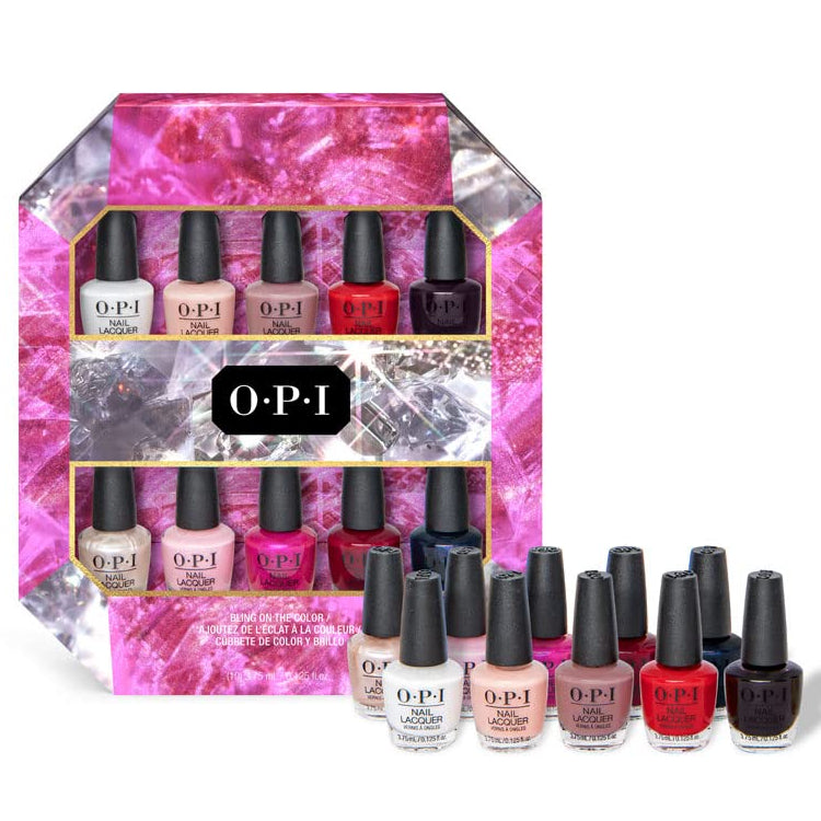 OPI Nail Polish Holiday 2022 CollectionNail PolishOPIShade: Go Big Or Go Chrome, The Pearl Of Your Dreams, Tealing Festive, Decked To The Pines, Rhinestone Red-y, Feelin Berry Glam, Charmed, I`m Sure, Pink, Bling, And Be Merry, Merry + Ice, Snow Holding B