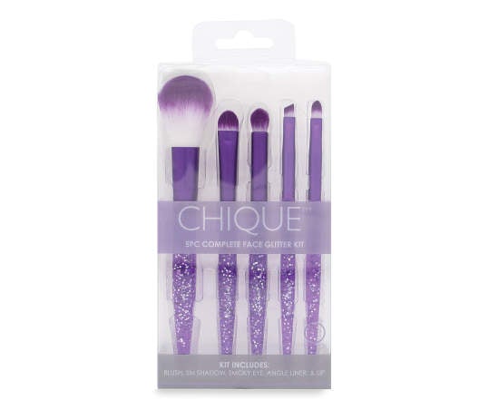 Royal Brush Chique 5 Pcs Everyday Face Set Purple MultiglitterCosmetic BrushesROYAL BRUSH