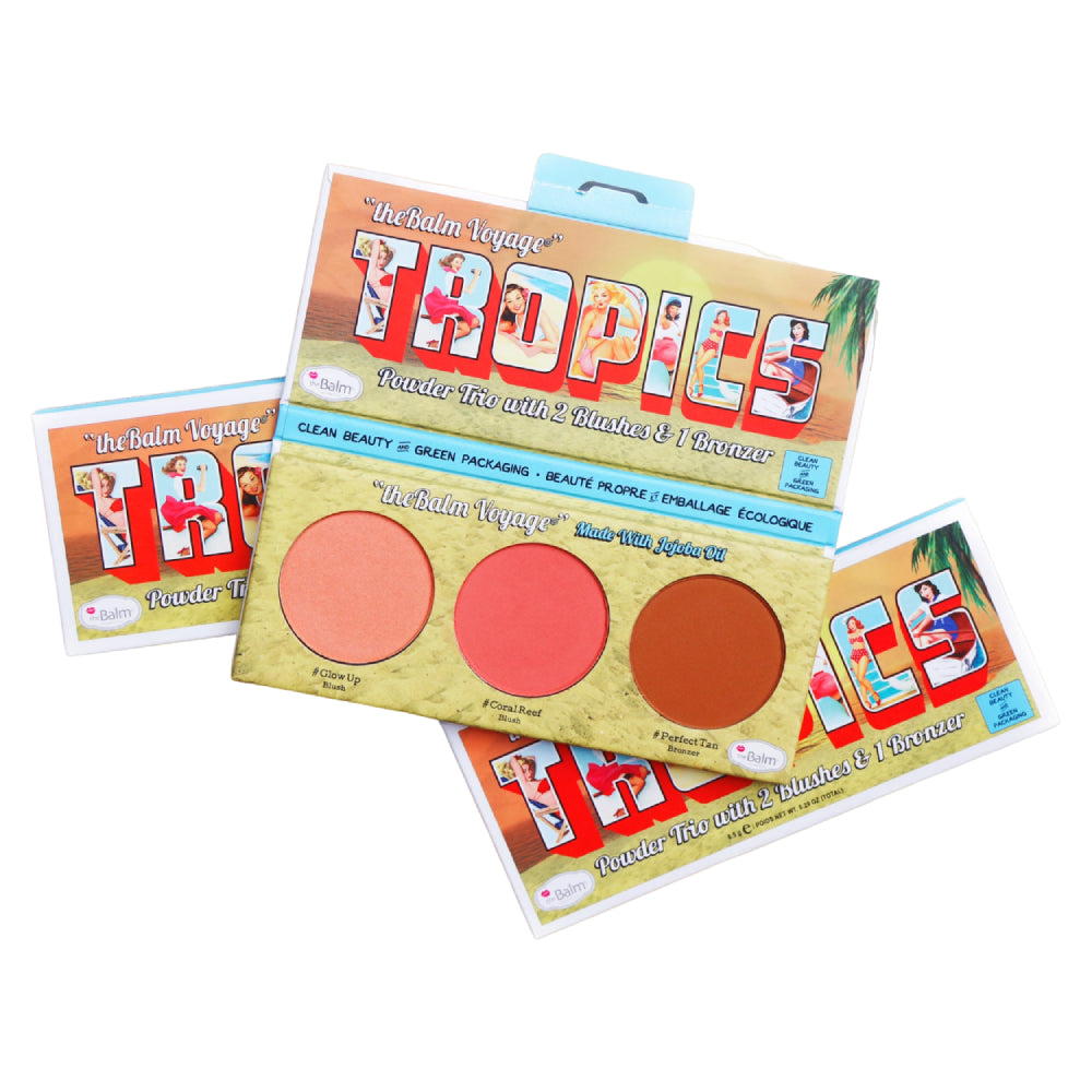 The Balm Tropics Powder Trio with 2 Blushes and 1 Bronzer