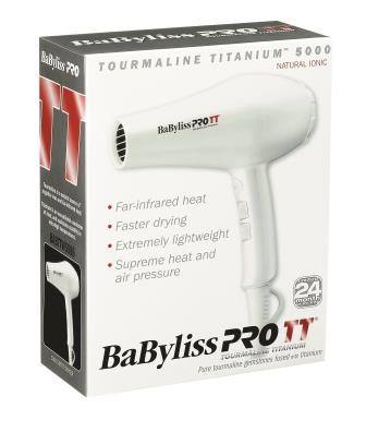 Babyliss Pro Hair Dryer Tourmaline Titanium 5000 WhiteHair DryerBABYLISS PRO