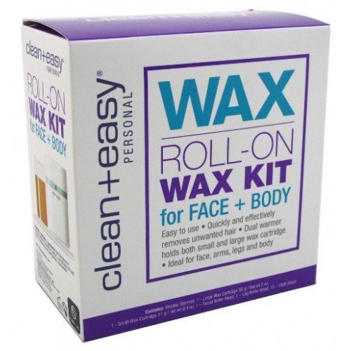 Clean and Easy Roll-On Wax Kit for Face + BodyHair RemovalCLEAN AND EASY