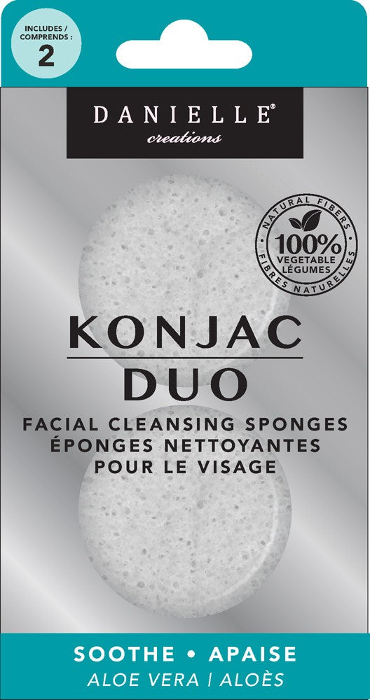 Danielle Konjac Duo Facial Cleansing Sponges-AloeBody CareDANIELLE