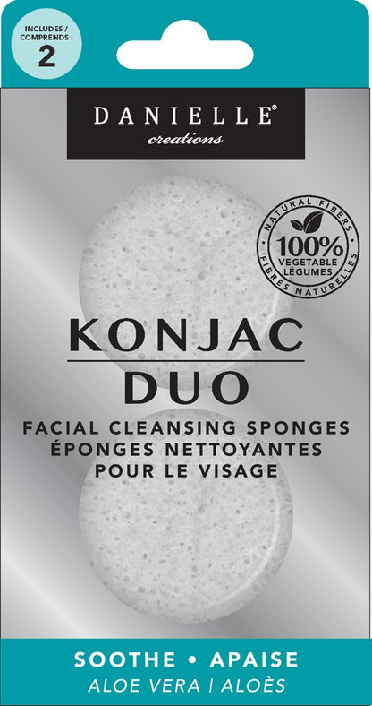 Danielle Konjac Duo Facial Cleansing Sponges-AloeBody CareDANIELLE