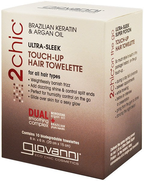 Giovanni 2Chic Ultra-Sleek Touch-Up Hair Towelettes 10 PackGIOVANNI