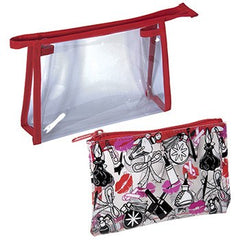 Harry Koenig Small Clear Cosmetic Bag 2 Piece Set