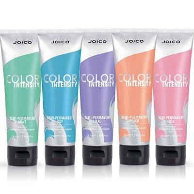 Joico Color Intensity Semi-Permanent Creme ColorHair ColorJOICOColor: Amethyst Purple, Clear Mixer, Lilac, Mermaid Blue, Mint, Orchid, Peach, Peacock Green, Pewter, Pink, Red, Rose, Sapphire Blue, Sky, Titanium, Violet, Violet Pearl, Silver Ice, Kelly Gre