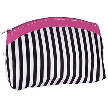 KINGSLEY BLACK AND WHITE STRIPED COSMETIC BAGCosmetic AccessoriesKINGSLEY