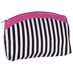 KINGSLEY BLACK AND WHITE STRIPED COSMETIC BAG