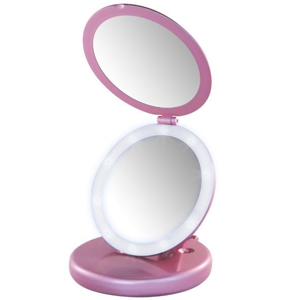 Rucci Mirror LED 5X Foldable Pink Travel MirrorMirrorsRUCCI