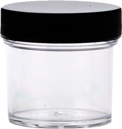 Tolco Clear Jar with Black Cap 1 ozTOLCO